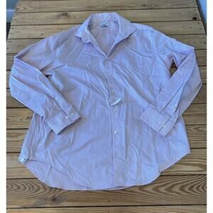 Calvin Klein Button Up Check Shirt Size 17.5 Men’s Red Long Sleeve